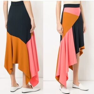 Peter Pilotto Asymmetric Cady Midi Skirt Multi‎ Color Size 10